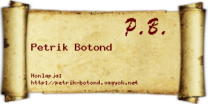 Petrik Botond névjegykártya
